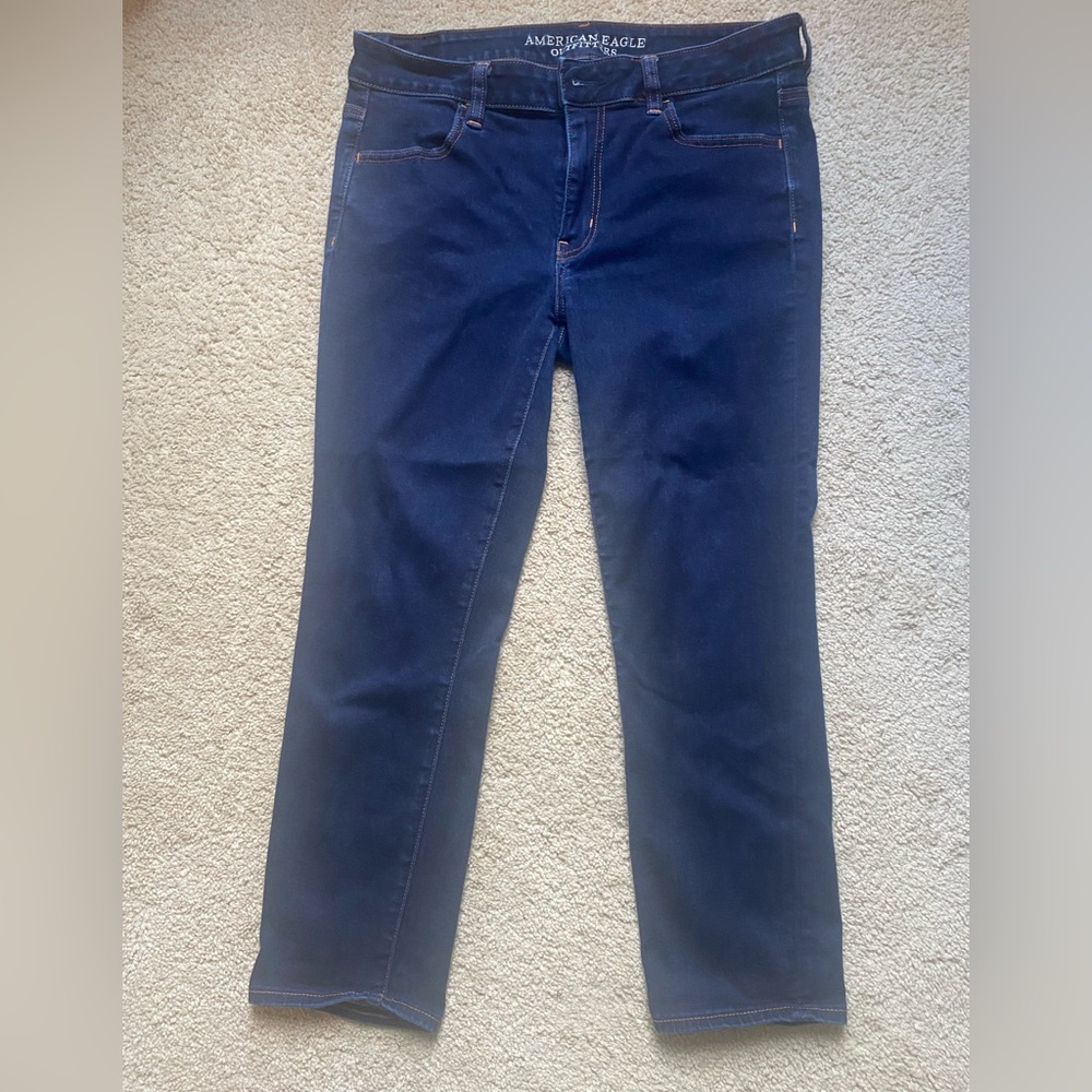 American Eagle Dark Wash Jegging Crop